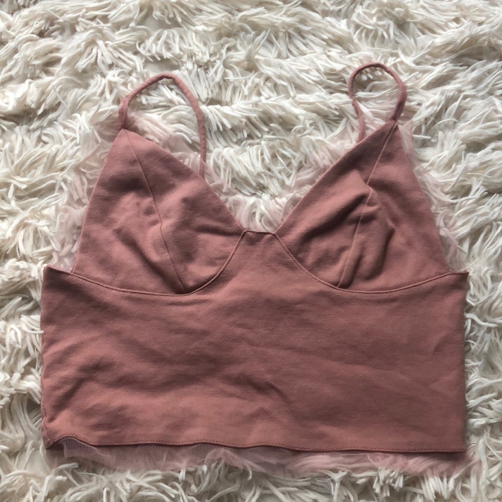 Blush Crop Top with Tool Outlining